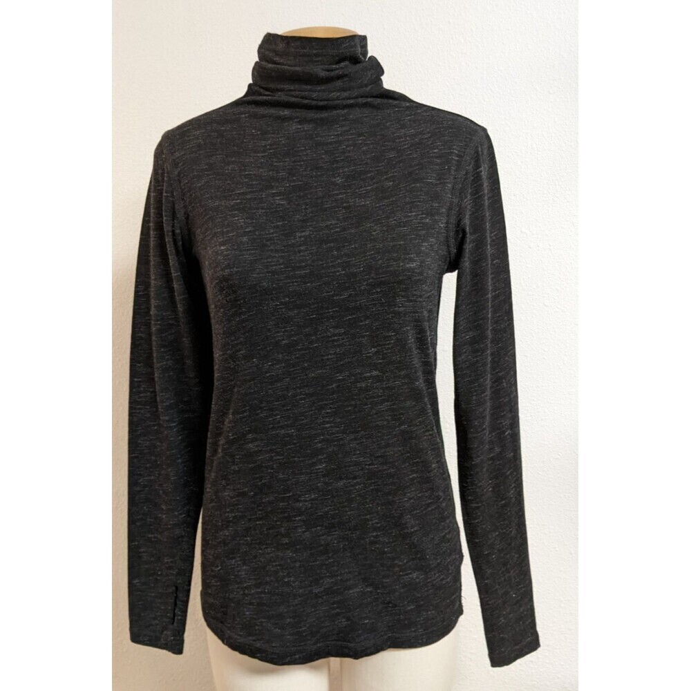Women's Cabi Style #3225 Odyssey Turtleneck Spacedye Black/Gray W/Thumbholes S